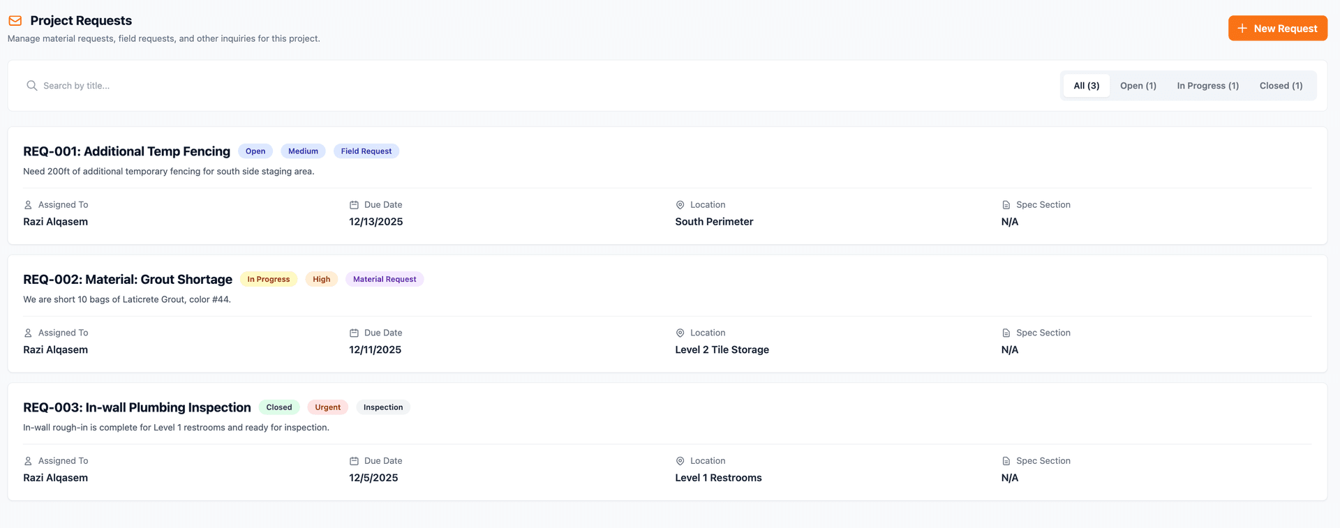 A construction worker using a tablet on-site, demonstrating Biltix.ai's office-to-field collaboration.